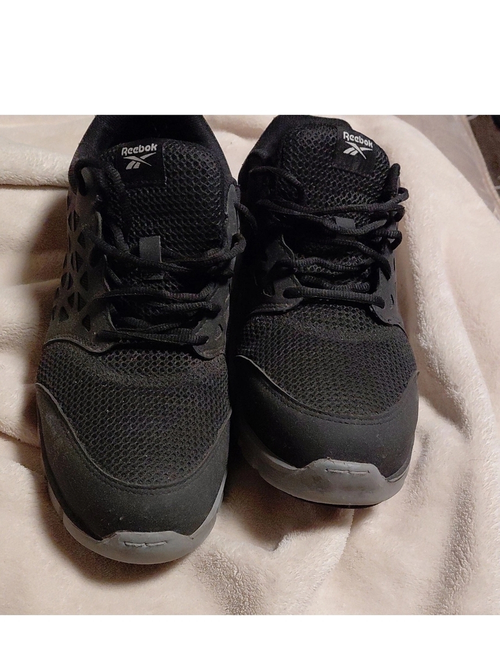 Reebok Men's Black Athletic Sneakers with Gray Soles